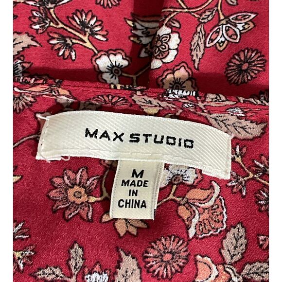 Max Studio Women's Tie Front Crepe Blouse - Picture 8 of 10